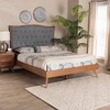 Baxton Studio King Malle Fabric and Wood Platform Bed Gray/Walnut Brown: Elegant Upholstered Headboard, No Box Spring Needed - 2 of 4