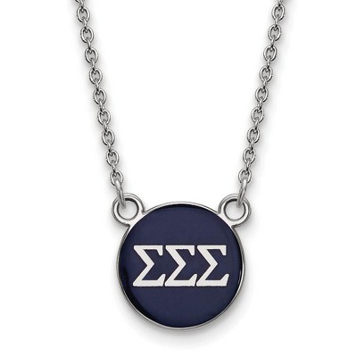 Black Bow Jewelry Sterling Silver Sigma Sigma Sigma Greek Life Necklace 18 Inch