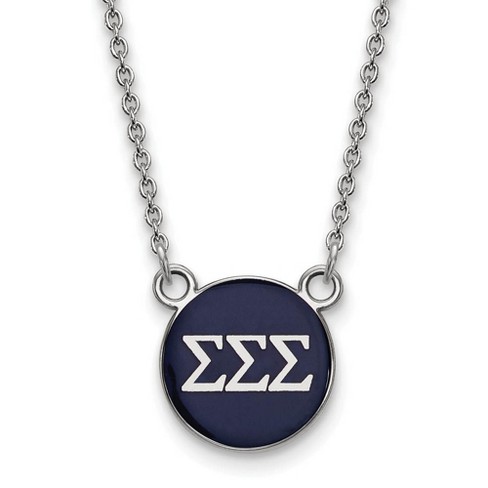 Black Bow Jewelry Sterling Silver Sigma Sigma Sigma Greek Life Necklace 18 Inch - image 1 of 4