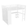 Sapphtopaz Loft Bed with Built-in Wardrobe Metal Bed Frame with Guardrail & ladder,Space-Saving Beds with Desk & Shelf for Teen&Adult - 4 of 4
