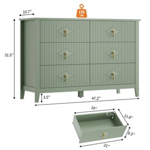 Three-drawer bedroom dresser with metal handles, suitable as a TV stand or wooden storage cabinet for bedrooms, living rooms, or hallways. - 1 of 4