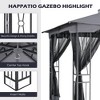 HAPPATIO Patio Gazebo with Ventilation Double Roof，Outdoor Soft Top Gazebo with Mosquito Netting for Lawn, Garden - 4 of 4