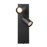 2-Light Davies Plug-In or Hardwire Wall Sconce Matte Black - Globe Electric