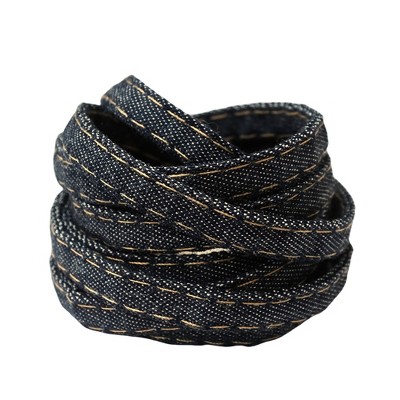 INSPIRE CHIC Cotton Blend Denim Flat with Metal Tips Shoelace for Sneakers 0.31'' Width 1 Pair
