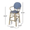 Osparple Set of 2 Outdoor Bar Stools,Outdoor Counter Bar Stools with Aluminum Frame and Wicker Style for Backyard,Garden - 3 of 4