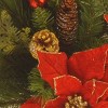 National Tree Company Pre-Lit Artificial Christmas Garland, Green, Evergreen, White Lights,Pine Cones, Ornaments, Poinsettia Flowers, Plug In,9 Feet - 3 of 4
