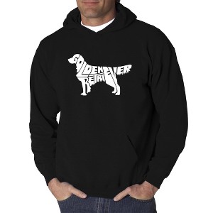 LA Pop Art Men's Word Art Hooded Sweatshirt - Golden Retreiver - 1 of 4