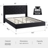 California King Wooden Bed Frame with Headboard Wingback Tufted Platform Bed No Boxspring Needed -Morden Fort - 4 of 4
