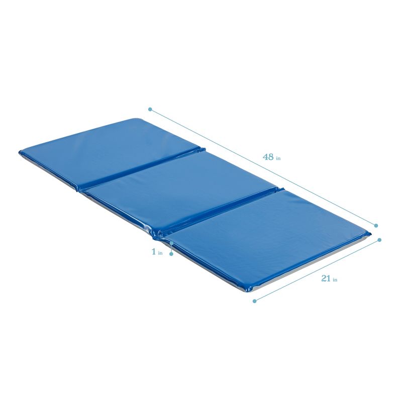 ECR4Kids Everyday 3-Fold Daycare Rest Mat, 5-Pack - Blue and Grey, 3 of 12