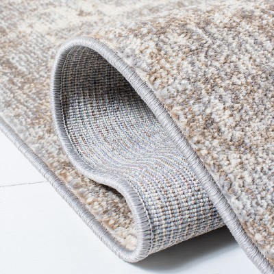 Gray and Beige 10' x 14' Synthetic Flat Woven Reversible Rug