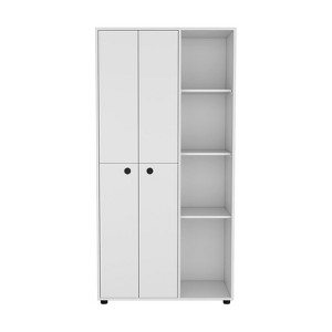 SEVOBAL Armoires Wardrobe with Hanging Rod Drawer Open Shelves and Durable Wood Construction for Bedroom Storage, White, 35.4"*19.5"*71.7" - 1 of 4