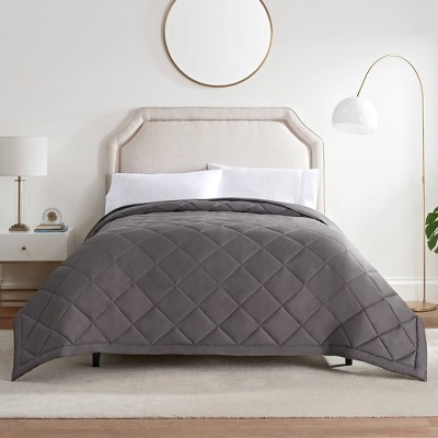 Luxurious King Charcoal Cotton Down Alternative Blanket