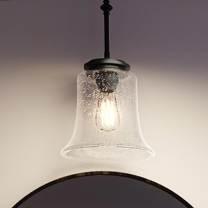 Urban Ambiance Luxury French Rustic Pendant Light,  15.875"H x 9.25"W,  Midnight Black Finish, UHP3811 - 1 of 4