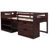 Streamdale Twin size Loft Bed with Two Shelves and Two drawers (Antique Espresso) - image 3 of 4