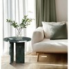 Lyngins Genuine Marble Round End Table, Natural Marble Small Coffee Table, Stone Side Table for Living Room, Nightstand with Semi-Polished Surface - 4 of 4