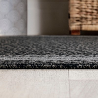 Modern Diamond Geo Black/Gray 8'x10' Reversible Indoor/Outdoor Rug