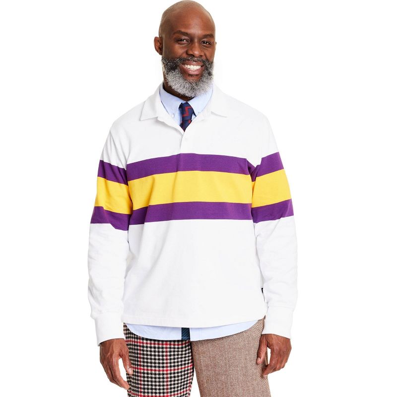 Men's Placed Stripe Collared Long Sleeve Rugby Shirt - Rowing Blazers x Target, 1 of 5