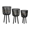 Timeless Home Decor Planters and Flower Pots - Ideal for Indoor or Outdoor Planters - Modern Wood Plant Stand for Garden and Patio Decor - Set of 3 - 2 of 4