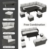 Outdoor Patio Furniture Set, PE Wicker Sectional Sofa Set with Cushions and Coffee Table, All-Weather Patio Conversation Set - 4 of 4