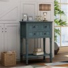 OUTSUPPLY Slim Console Table with 3 Drawers & Shelf, Solid Wood Sofa Table for Narrow Spaces, Easy Assembly, Living Room & Entryway - 4 of 4