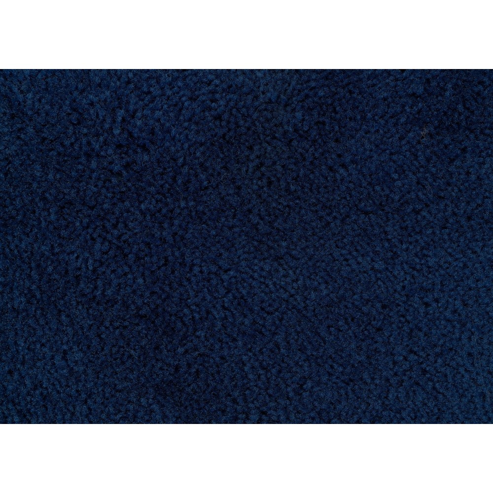  Traditional Plush Nylon Washable Bath Rug Navy
