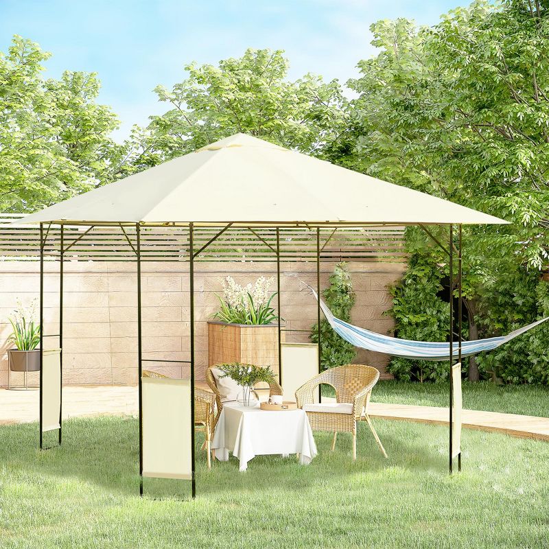 Outsunny 10' x 10' Outdoor Gazebo Canopy Modern Canopy Shelter with Weather Resistant Roof & Steel Frame for Parties, BBQs, & Shade, 2 of 9