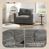 ModernLuxe Chenille Single Sofa Armchair with Dual-Port Charger, Tufted Design Oversized Accent Chair for Living Room/Apartment - 3 of 4