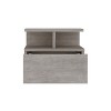 Floating Nightstand 12"H, Wall Mounted with Single Drawer and 2-Tier Shelf, Concrete Gray - 4 of 4