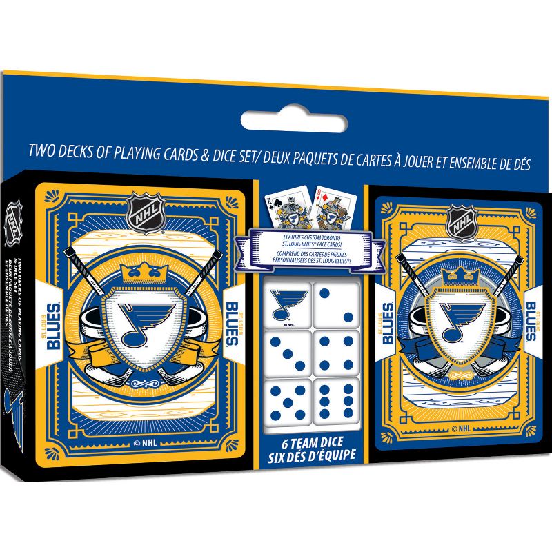 MasterPieces Officially Licensed NHL St. Louis Blues 2-Pack Playing cards & Dice set for Adults, 2 of 6