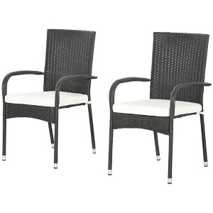 Resenkos Outdoor Dining Room Chairs, Patio Kitchen Chairs,Outdoor Dining Chairs with Cushion, Patio Dining Chair with Armrests & Backrest, Cream White - 1 of 4