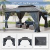 ALAULM Wall Mount Gazebo Outdoor Pergola, Hardtop Lean to Gazebo Canopy Awnings with Sloped Roof and Sturdy Steel Frame, for Patio, Deck, Backyard - 2 of 4