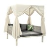 Outdoor Patio Rattan Canopy Daybed Sunbed with Curtain and Woven Rope Arm - 3 of 4