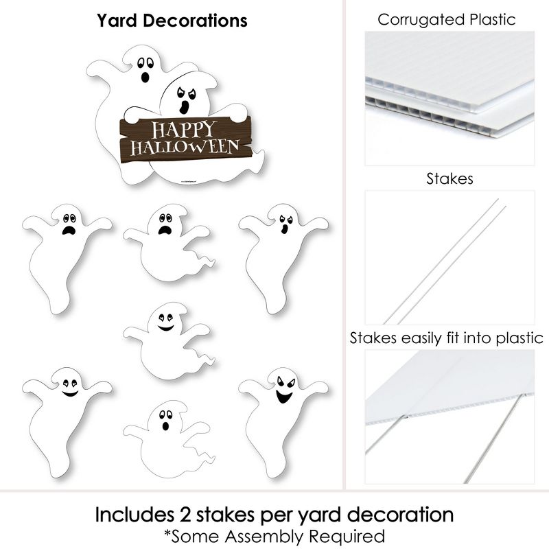 Big Dot of Happiness Spooky Ghost - Yard Sign and Outdoor Lawn Decorations - Halloween Party Yard Signs - Set of 8, 5 of 8