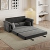 70.9"W Folding Sofa Bed with USB Charging, Chenille Convertible Sleeper Sofa with Side Storage Pockets - ModernLuxe - 3 of 4