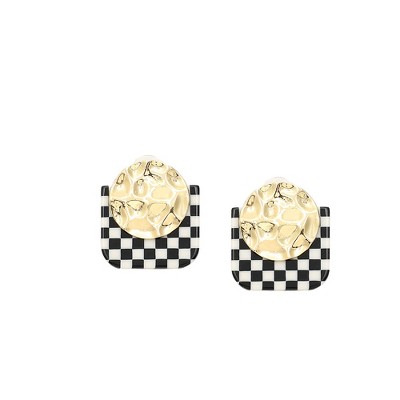 SOHI Women's Gold Coin Stud Earrings
