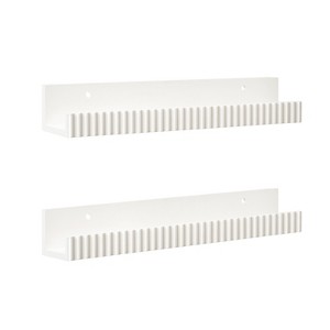 Kate & Laurel All Things Decor Set of 2 Furrow Ledge Shelves White - 1 of 4