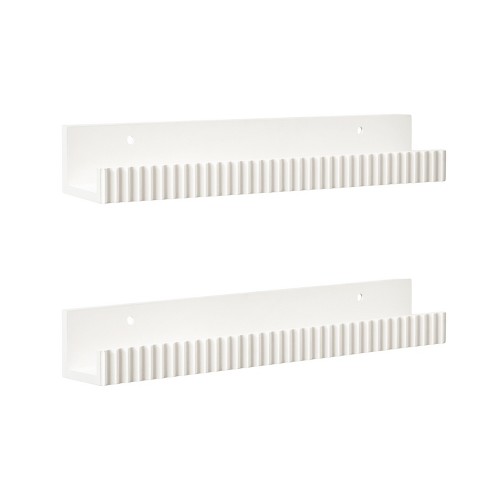 Kate & Laurel All Things Decor Set of 2 Furrow Ledge Shelves White - image 1 of 4