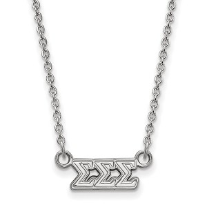 Black Bow Jewelry Sterling Silver Sigma Sigma Sigma Greek Life Necklace 18 Inch - 1 of 4