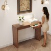 KIGFTSOD 50'' Walnut Wood Veneer Console Table - Classic American Style with 2 Drawers, Engineered Wood for Entry & Living Room - 4 of 4