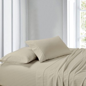 Egyptian Linens 100% Cotton Sheet Set - Striped 300 Thread Count - 1 of 4
