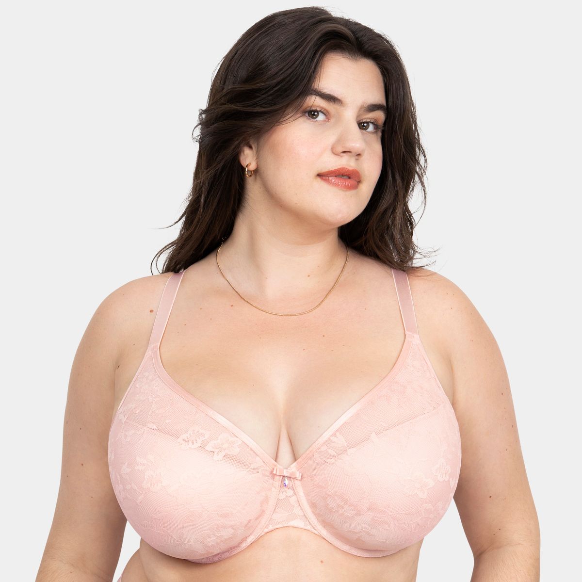 Curvy Couture No-Show Lace Plunge T-Shirt Bra - thumbnail 6