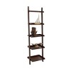 69" Farmhouse Wooden Ladder Shelf Brown - Olivia & May: Traditional Style, 5-Tier Leaning Bookcase, Wood Frame - 3 of 4