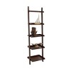 69" Farmhouse Wooden Ladder Shelf Brown - Olivia & May: Traditional Style, 5-Tier Leaning Bookcase, Wood Frame - image 3 of 4