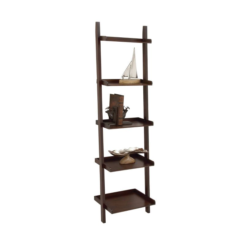 69&#34; Farmhouse Wooden Ladder Shelf Brown - Olivia &#38; May, 3 of 5