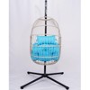 DSVIMOY Egg Chairs, Patio Egg Chair with Stand, Patio Foldable Egg Chair for Bedroom Living Room Balcony, Blue, 40.55"*39.37"*77.55" - 4 of 4
