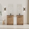 SEVOBAL Bathroom Vanities 60 Inch Freestanding Vanity with Black Ceramic Sink Soft Closing Door for Bathroom, Brown, 59.8"*18.31"*34.25" - 2 of 4