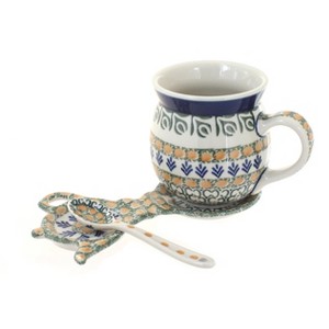 Blue Rose Polish Pottery 7370 Ceramika Artystyczna Mug & Saucer Gift Set - 1 of 1
