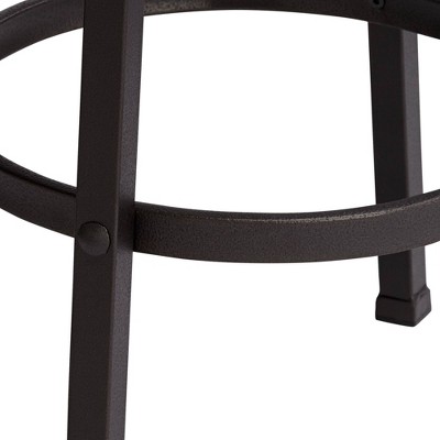 Bronze & Gray Adjustable Swivel Barstool with Wood Backrest