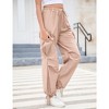 Whizmax Cargo Jogger Parachute Pants For Women Casual Baggy Low  Waist Drawstring Light Y2K Pants - 2 of 4