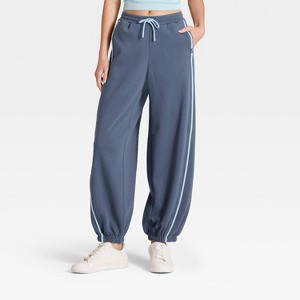 Women's Barrel Leg Fleece Jogger Sweatpants - JoyLab™ - 1 of 3